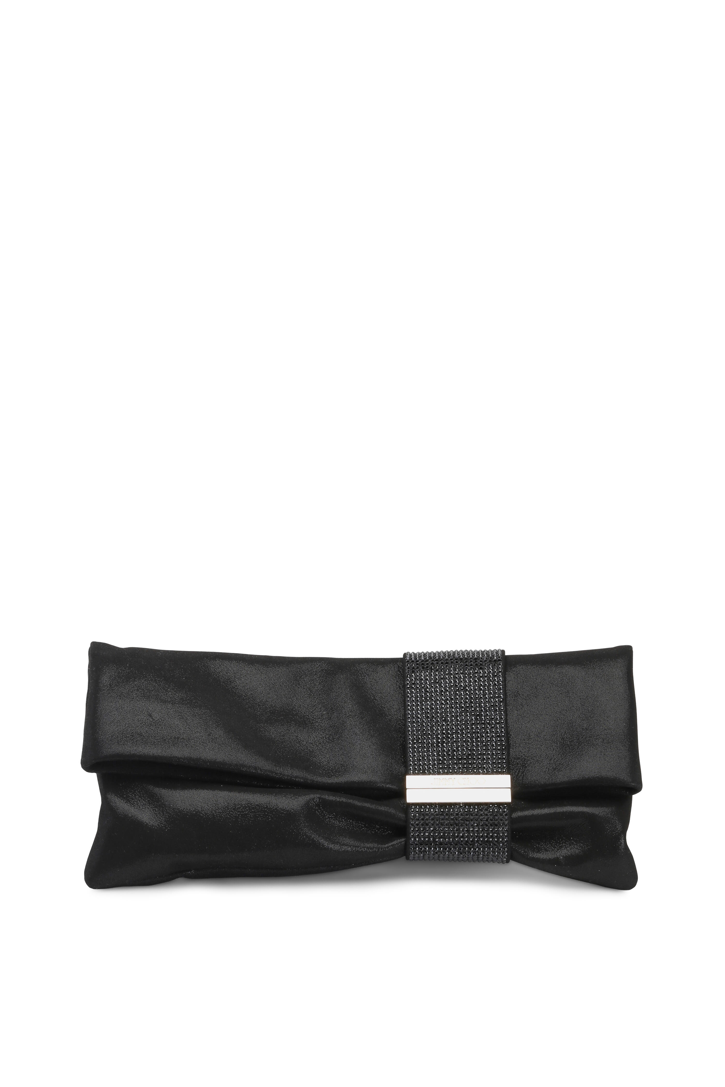 Jimmy Choo - Chandra Black Shimmer Suede Crystal Clutch
