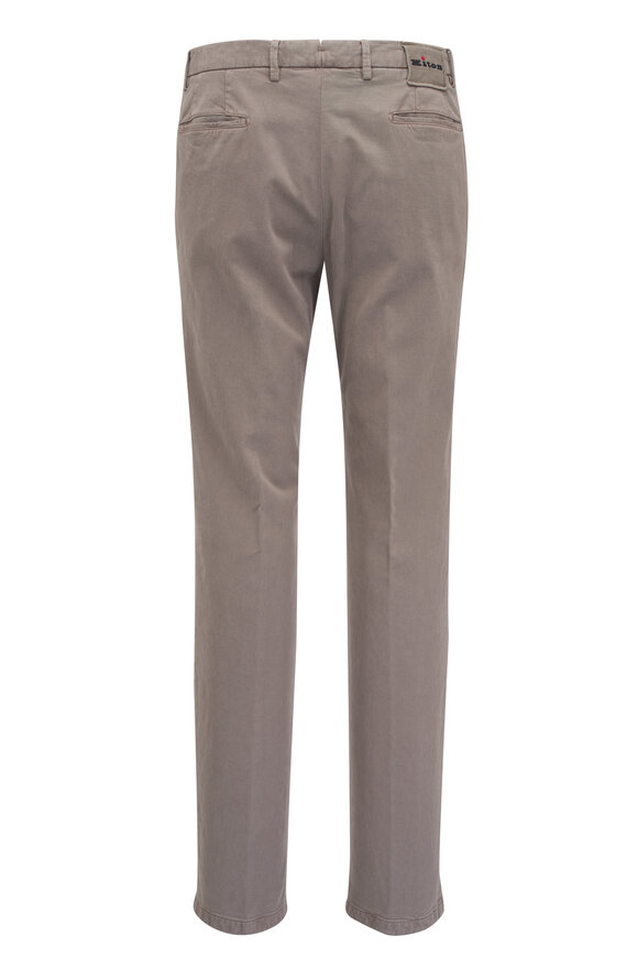 Kiton - Taupe Stretch Cotton Chino 