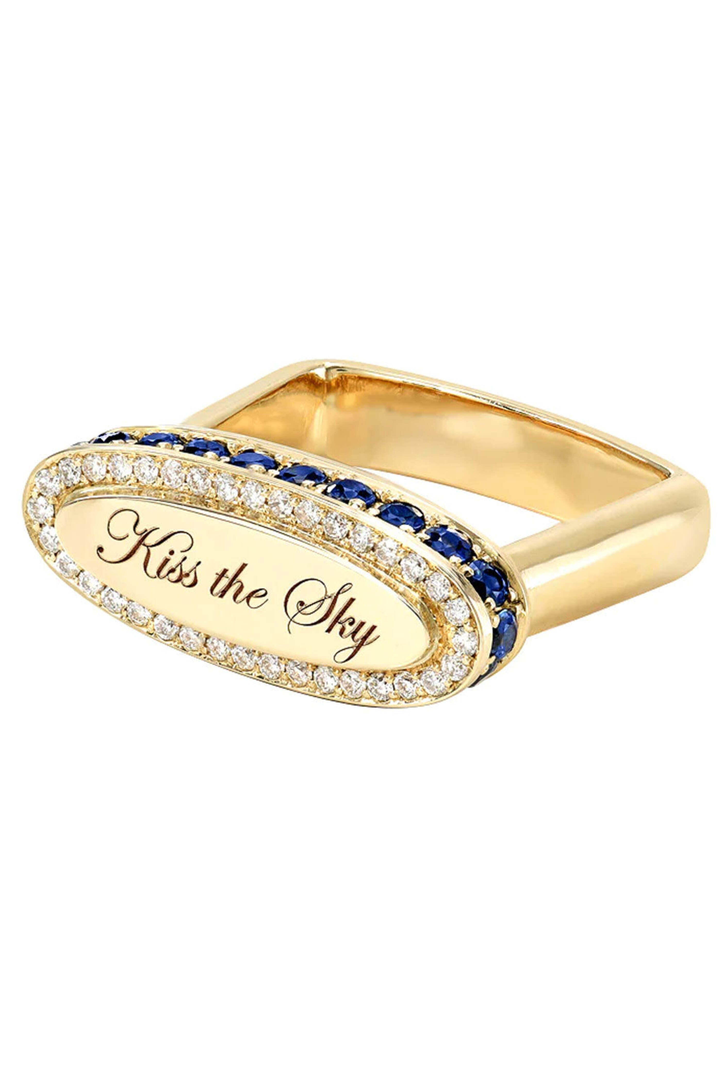 Dru - Sapphire and Diamond Kiss The Sky Ring