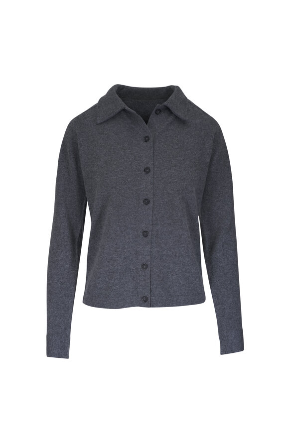 Totême Dark Gray Mélange Cashmere Cardigan