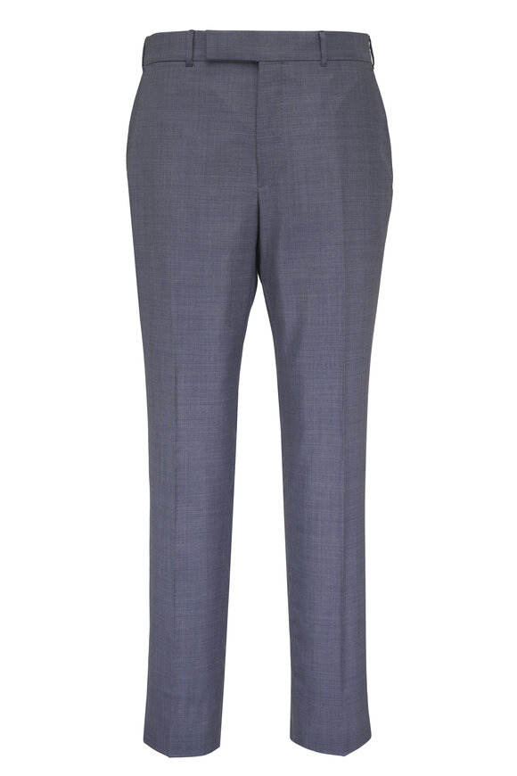 Zegna Centoventimila Slate Blue Soft Plaid Wool Suit - view 4