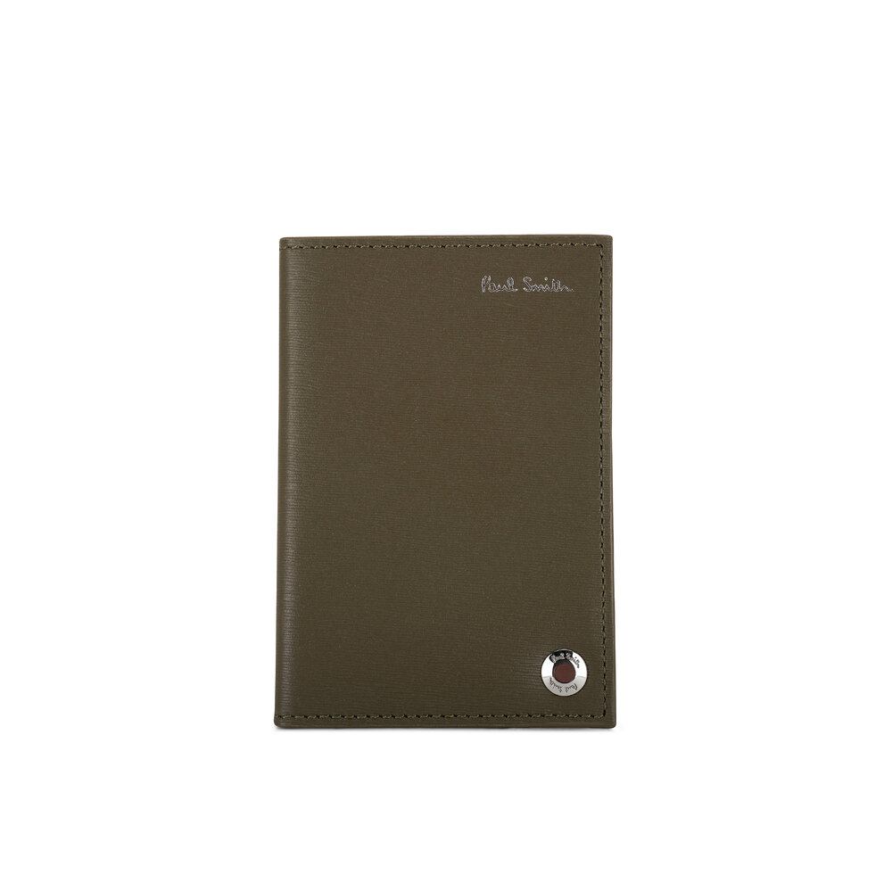 Paul Smith Men's Olive Green Pivot Card Holder | Mitchell Stores