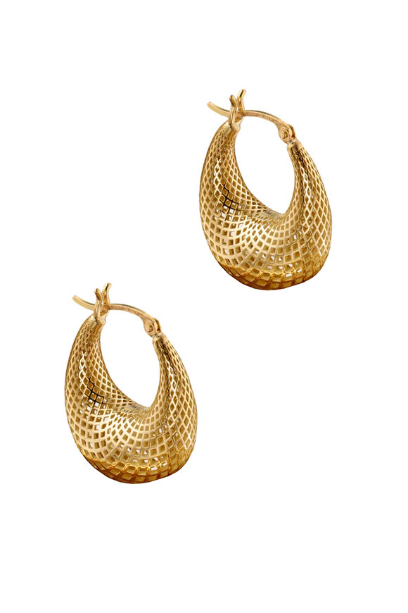 Ray Griffiths Small Mesopotamia Crownwork Hoop Earrings