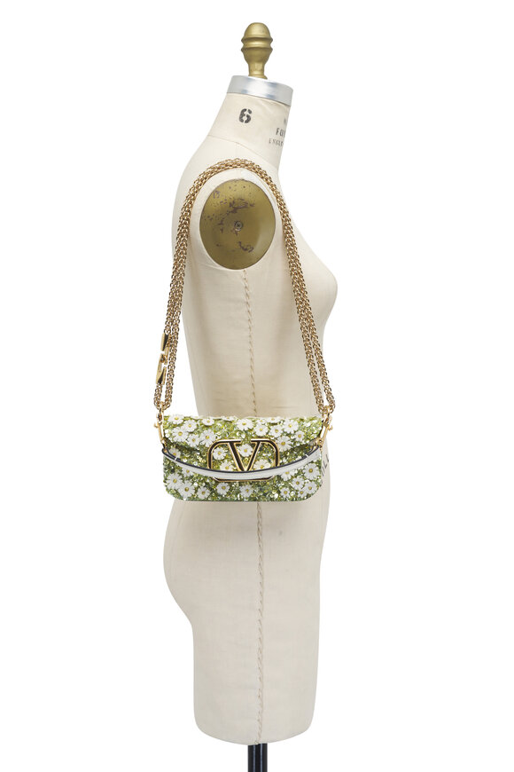 Valentino Garavani - Small Loco Verde Flower Embellished Leather Bag