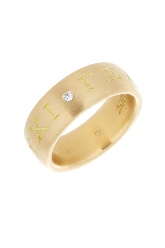 Caroline Ellen - 20K Yellow Gold Inscribed Ring