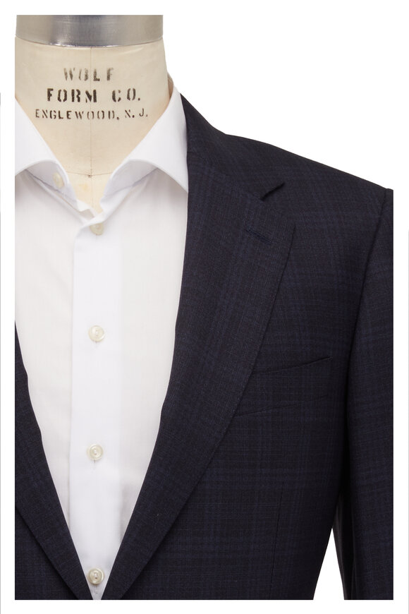 Canali - Navy Tonal Exclusive Plaid Wool Suit