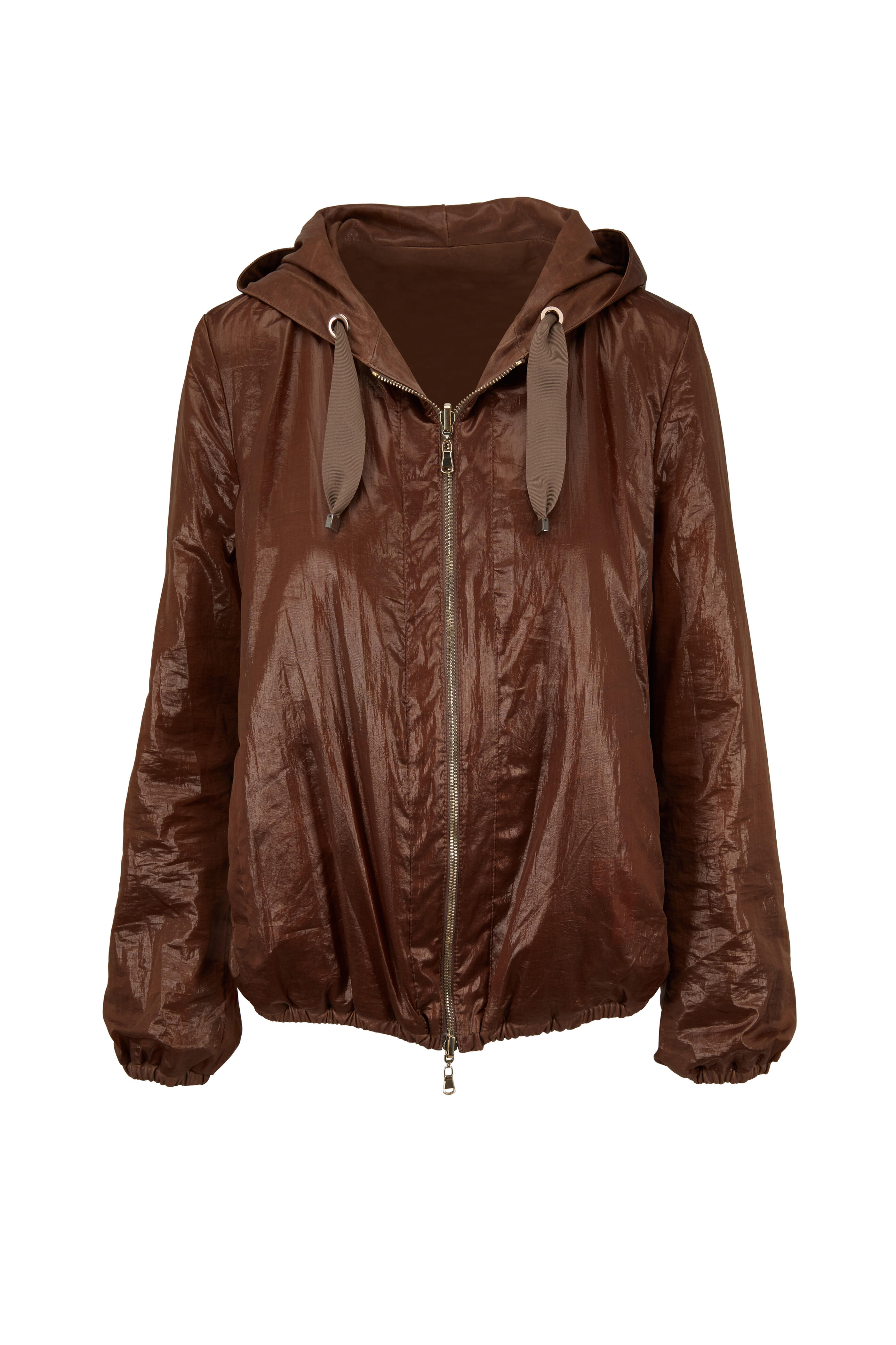 Brunello Cucinelli - Cigar Leather Reversible Hooded Bomber