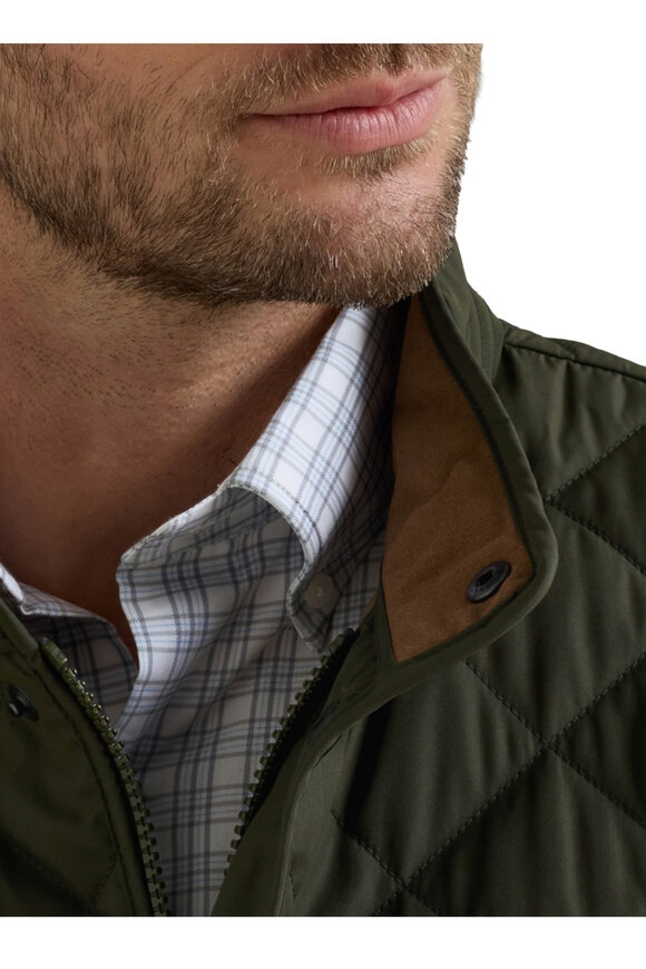 Peter Millar Suffolk Dark Olive Quilted Coat - view 5