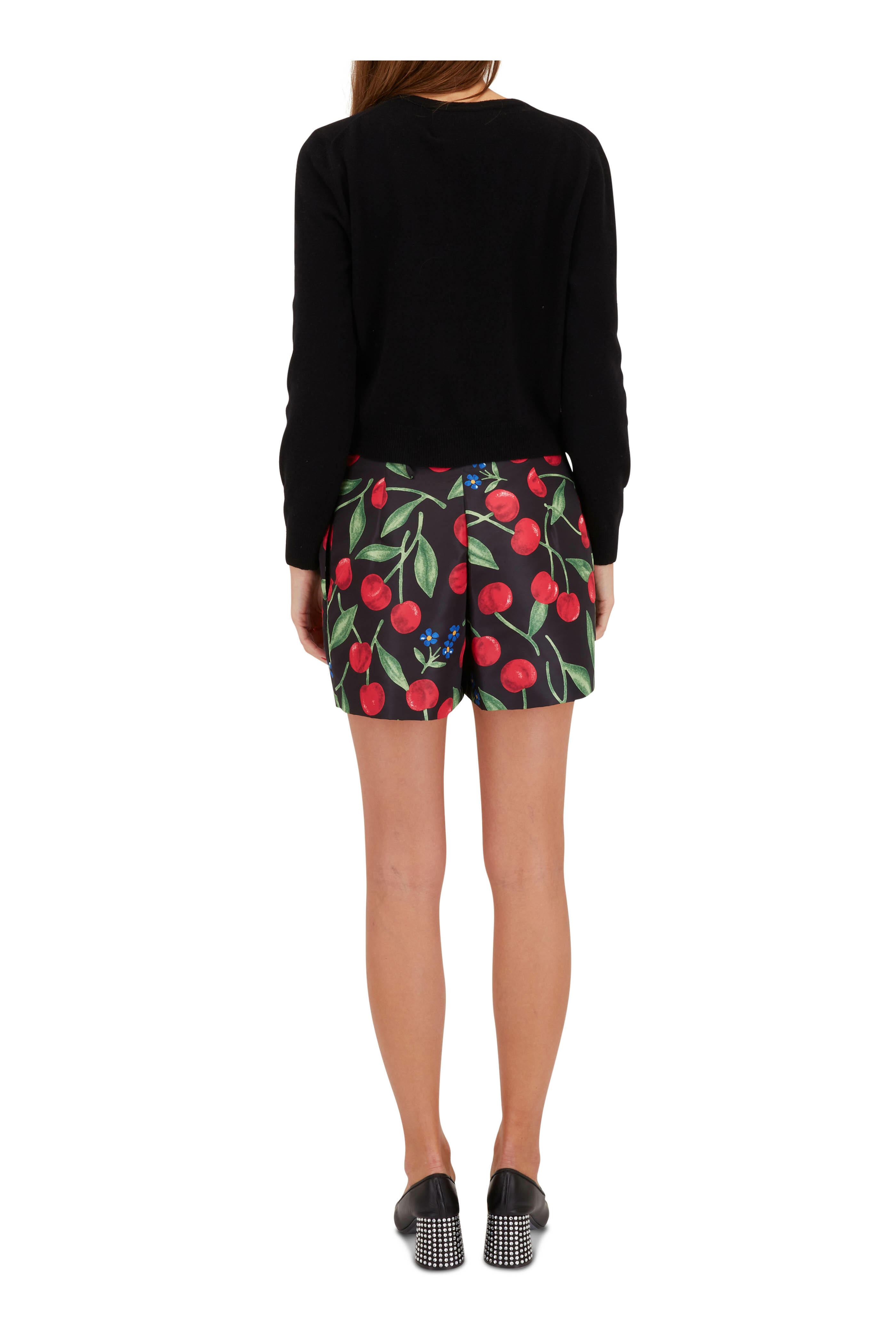 Carolina Herrera - Black Multi Cherry Embellished Cardigan