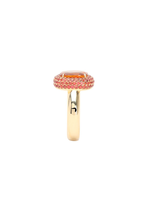 Frank Ancona - 18K Yellow Gold Orange Sapphire Cocktail Ring