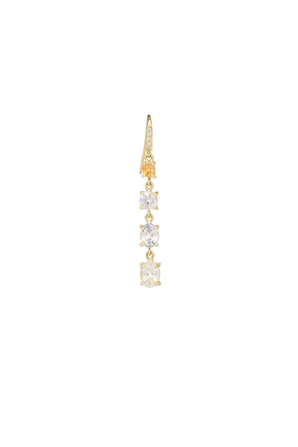 Lauren K Mandarin Garnet & Sapphire Joyce Earrings - view 2
