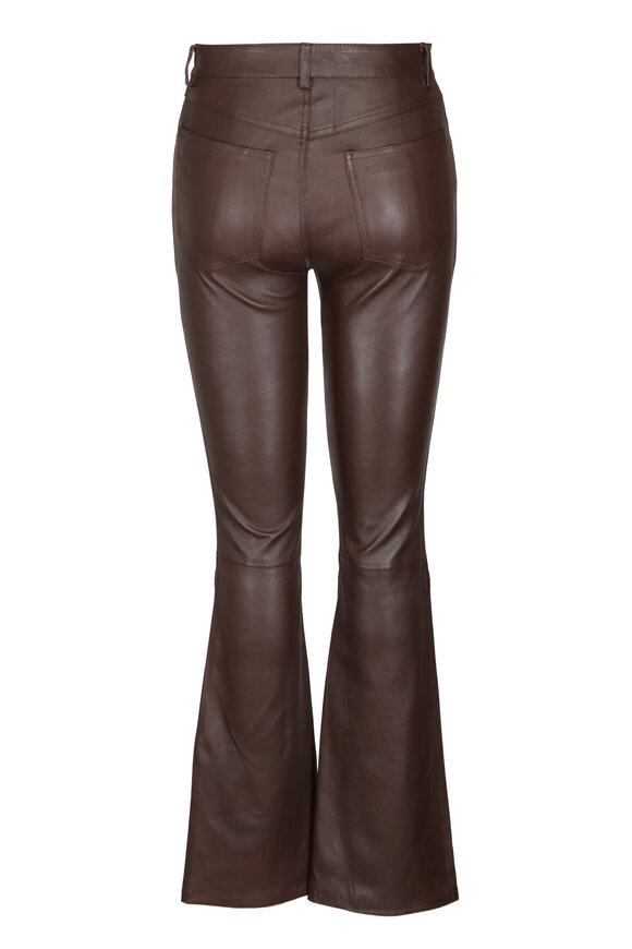 SPRWMN Milk Chocolate Leather 5 Pocket Ankle Flare - view 2
