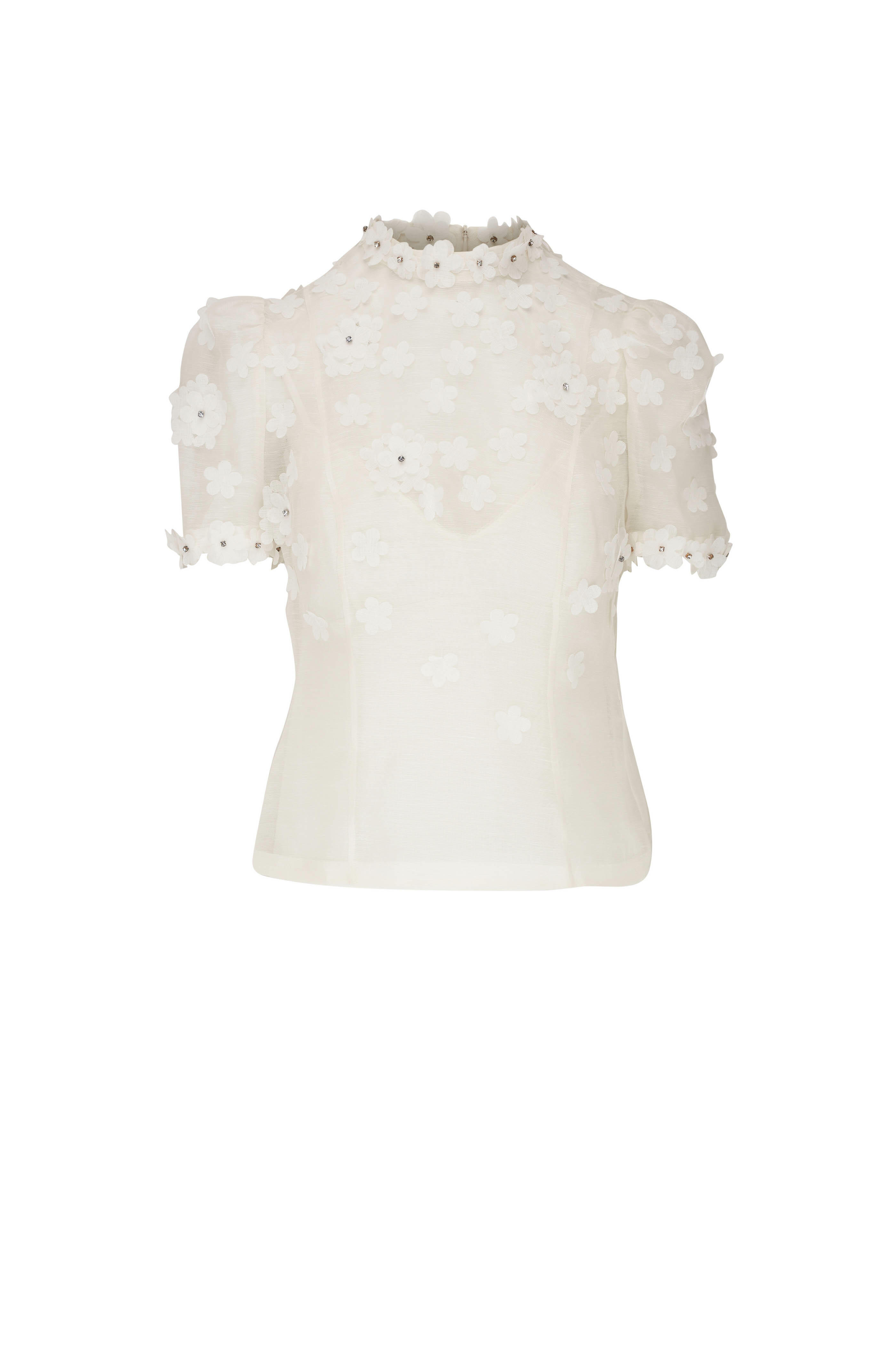 Zimmermann - Matchmaker Lift Off Ivory Silk & Linen Blouse