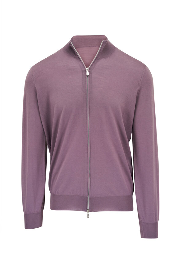 Ralph Lauren Purple Label - Lavender Mélange Quarter Zip Pullover
