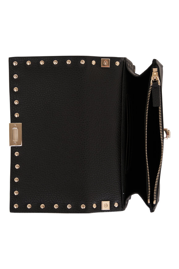 Valentino Garavani - Black Leather Rockstud Chain Pouch 