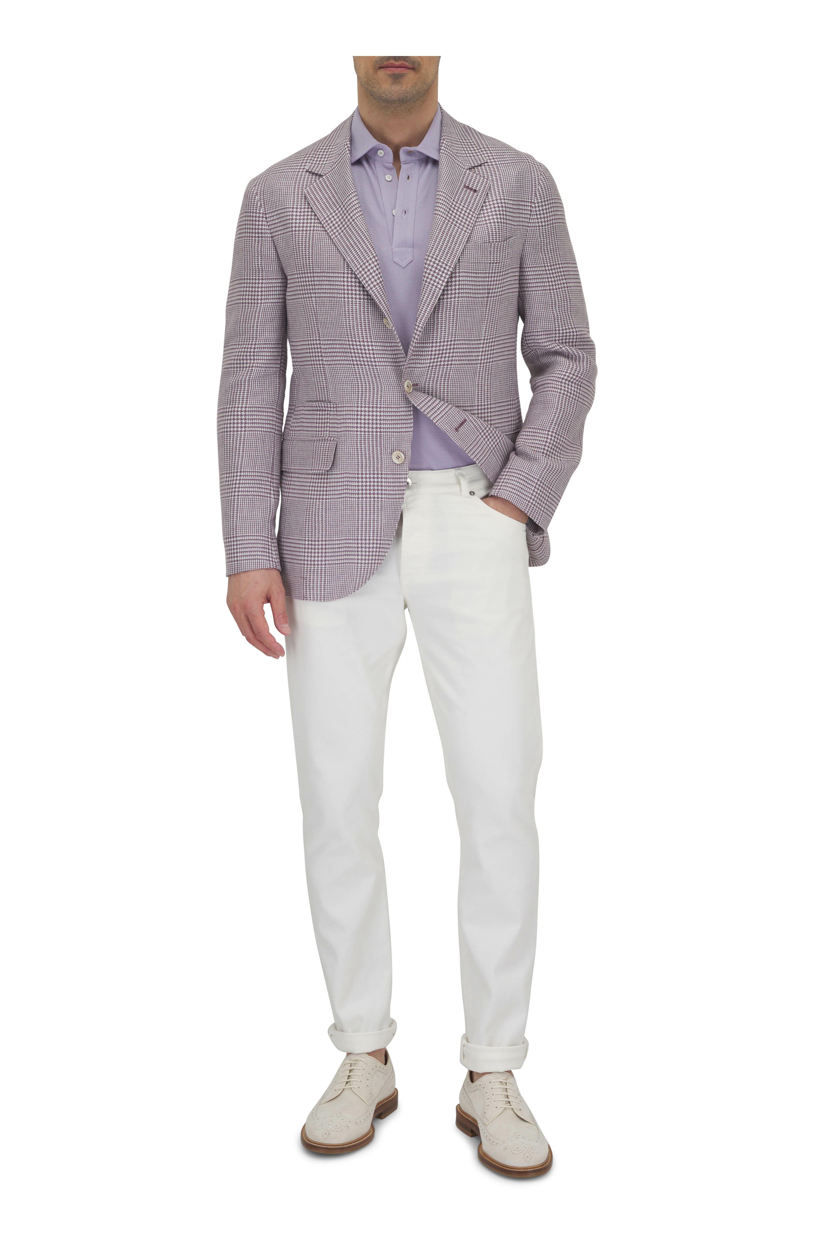 Brunello Cucinelli - Violet Glen Plaid Linen, Wool & Silk Sportcoat