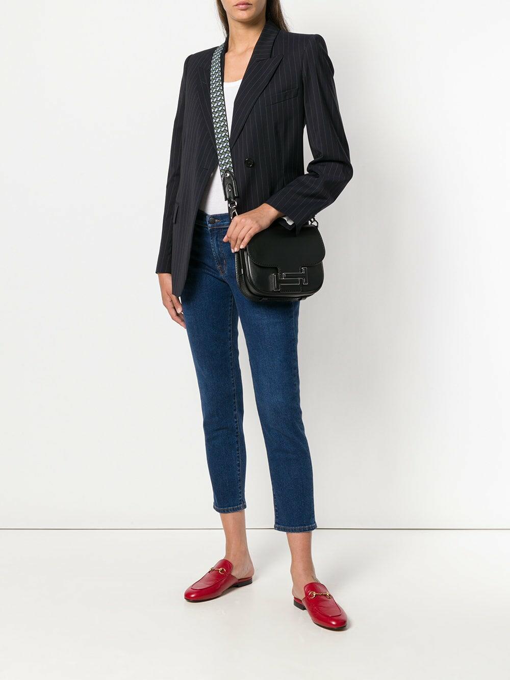 Tod's - Double T Black Leather Crossbody Bag