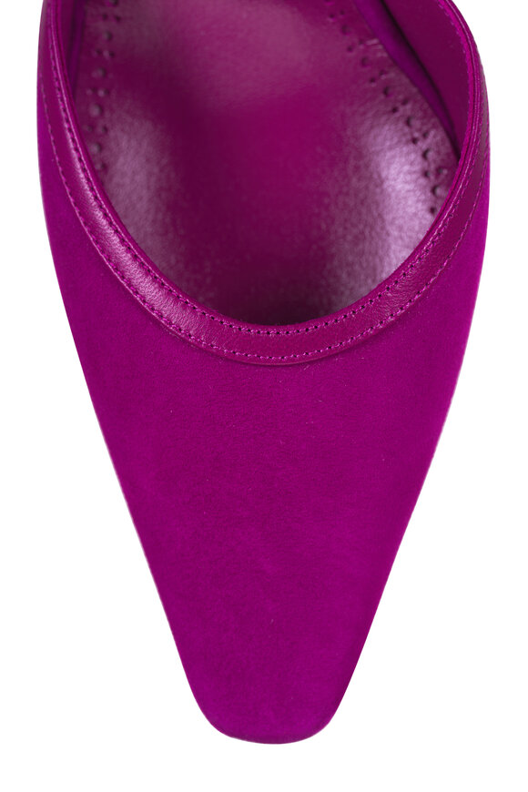 Manolo Blahnik Verdusan Hydra Burgundy Suede Pump, 90mm - view 4