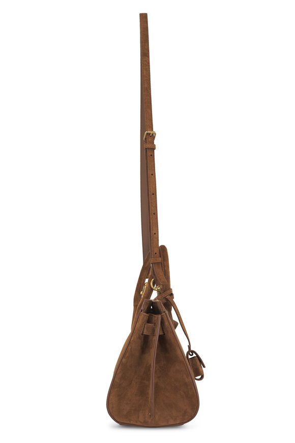 Saint Laurent Sac De Jour Toasted Brown Suede Tote - view 4