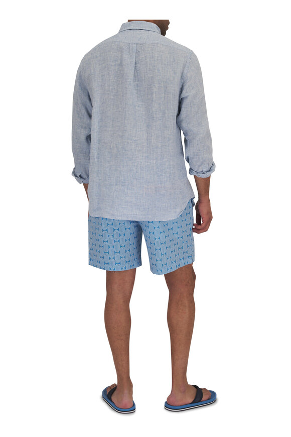 Swims - Amalfi End On End Blue Linen Sport Shirt