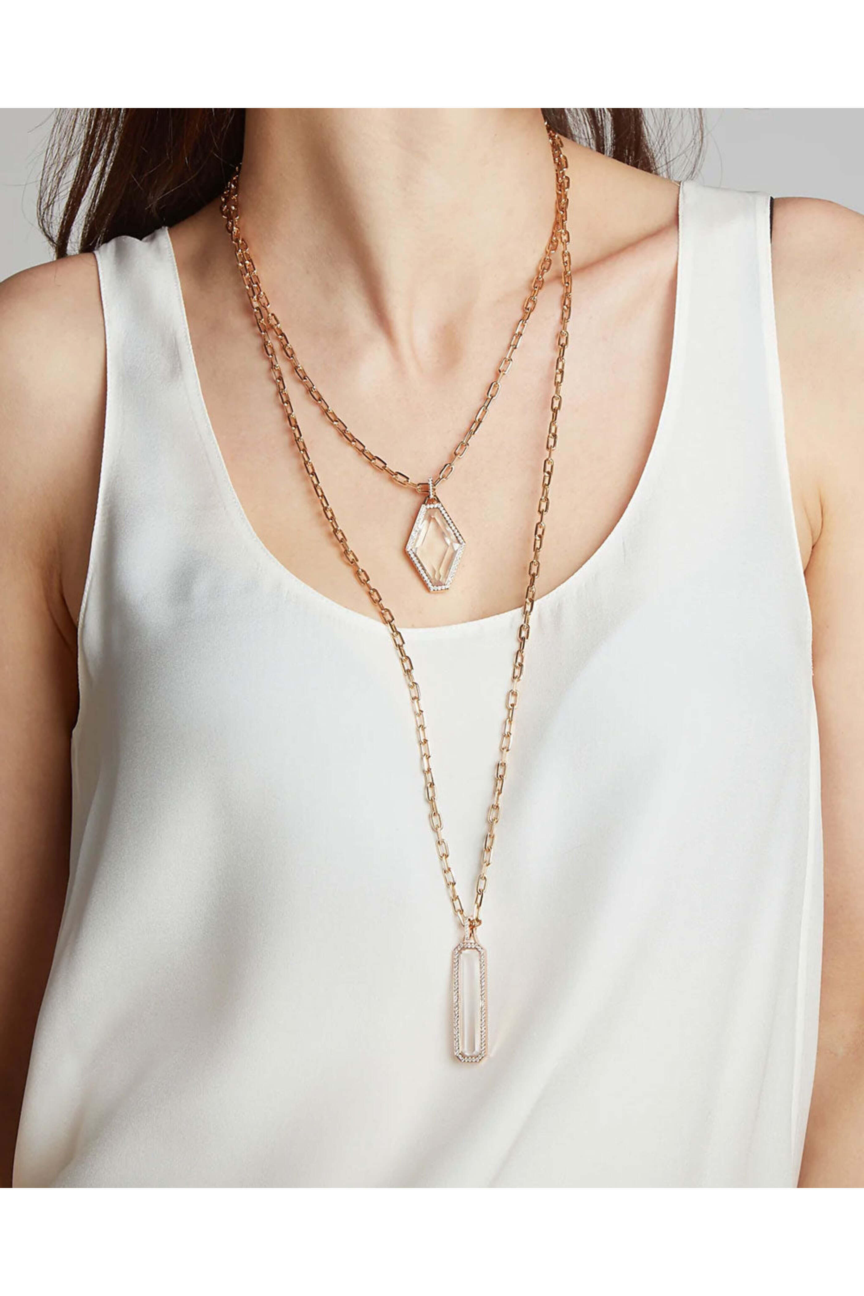 Walters Faith - 18k Rose Gold Chain with Origami Hang Tag Necklace