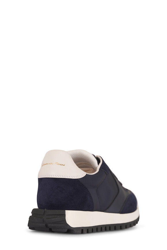 Gianvito Rossi Gravel Navy Suede & Leather Sneaker - view 3