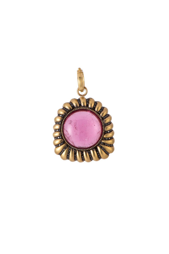 Sylva & Cie Pink Tourmaline Scallop Pendant