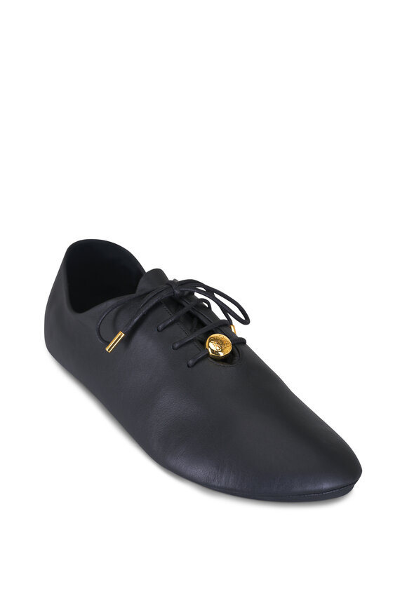 Loewe Pebble Soft Black Lace-Up Leather Sneaker - view 1
