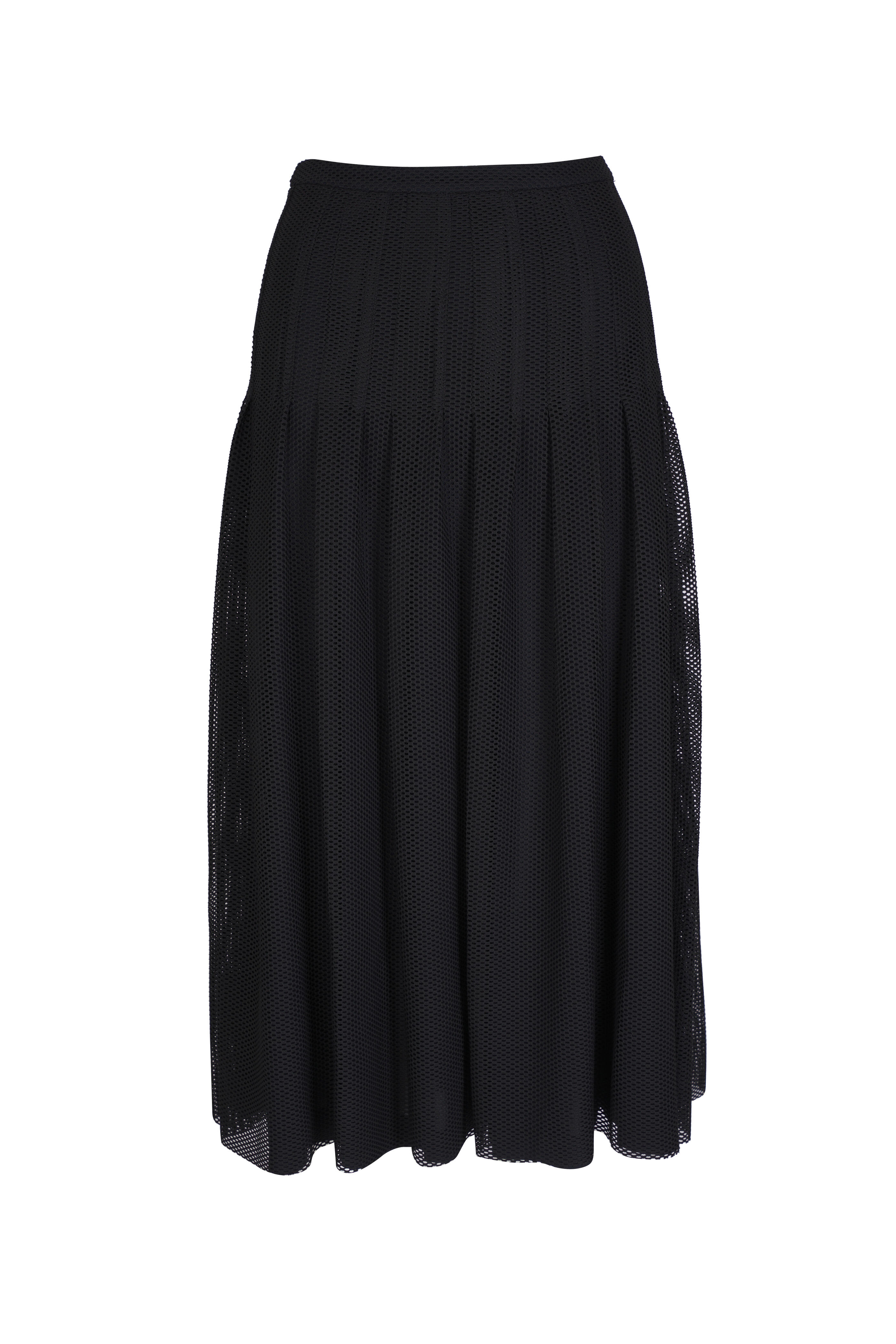 Akris Punto - Black Mesh Midi Skirt