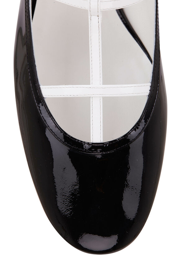 Khaite - Fawn Black & White Patent Leather Pump, 35mm