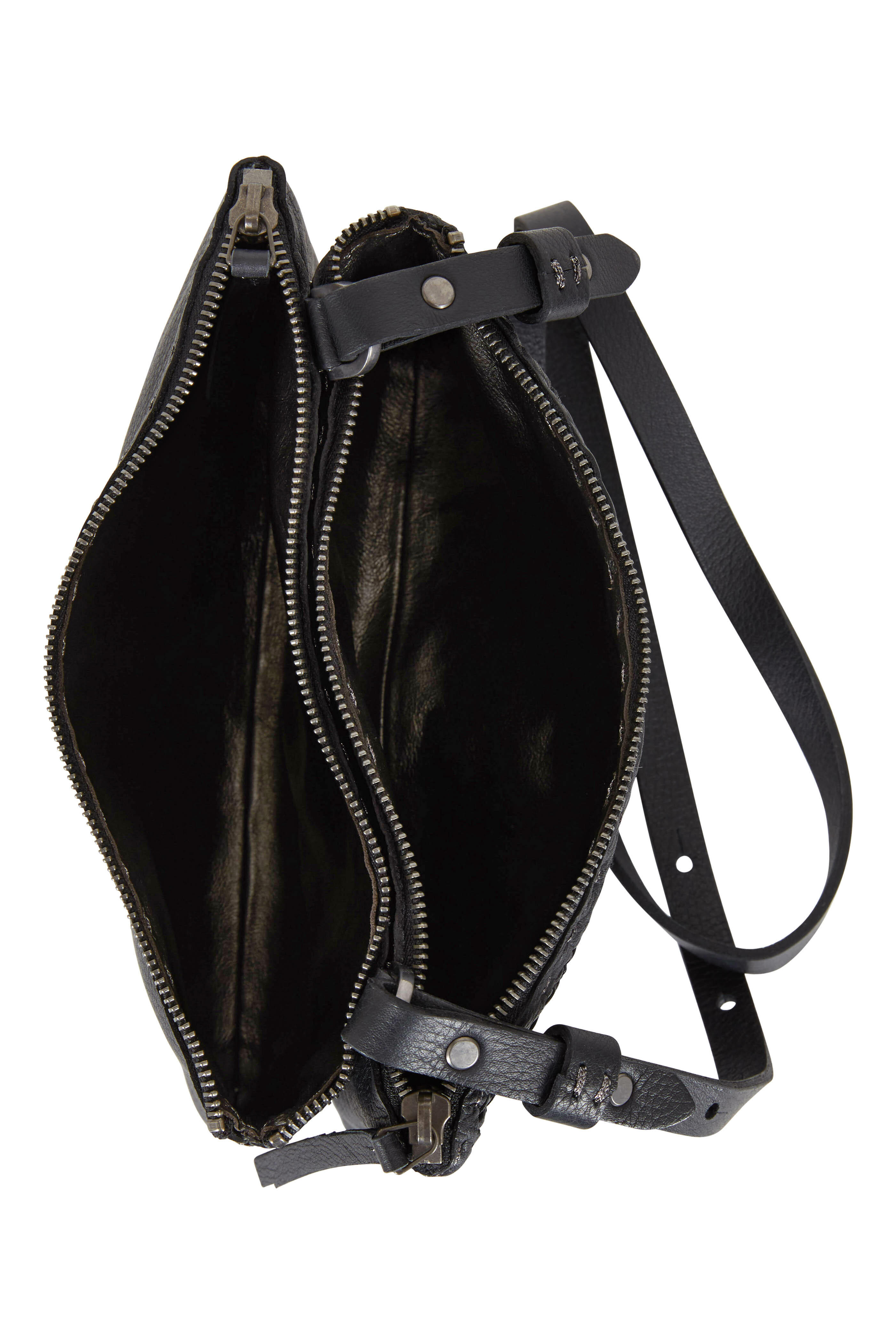 Henry Beguelin - Zedda Black Woven & Smooth Double Crossbody