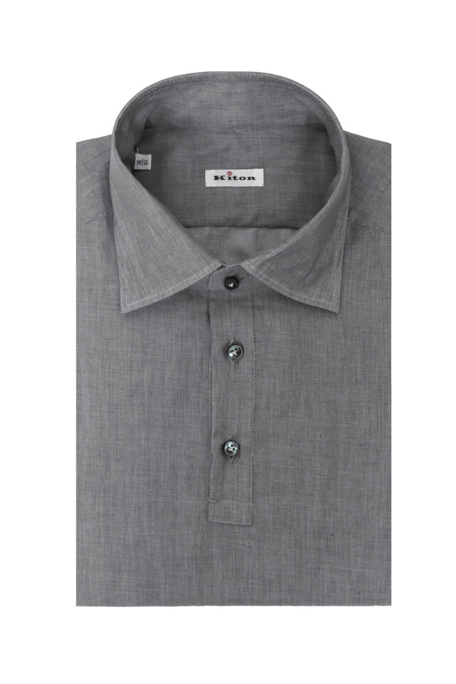 Brunello Cucinelli - Light Gray Denim Western Shirt