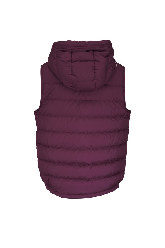 Moncler Burgundy Quilted Down Vest - view 3