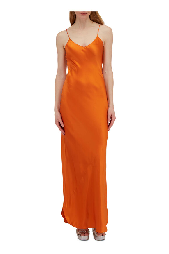 Nili Lotan - Cami Tangerine Silk Maxi Dress