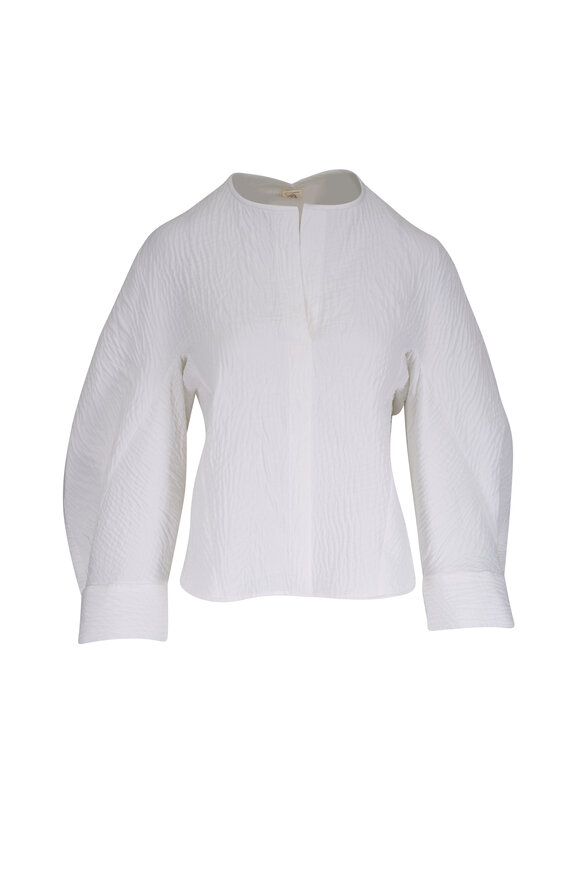 Zero + Maria Cornejo Akeo Double White Cotton Blouse - view 1