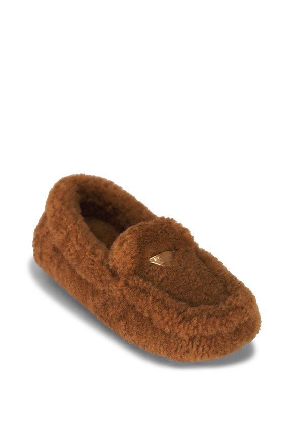 Prada Caramel Fuzzy Slipper Driver