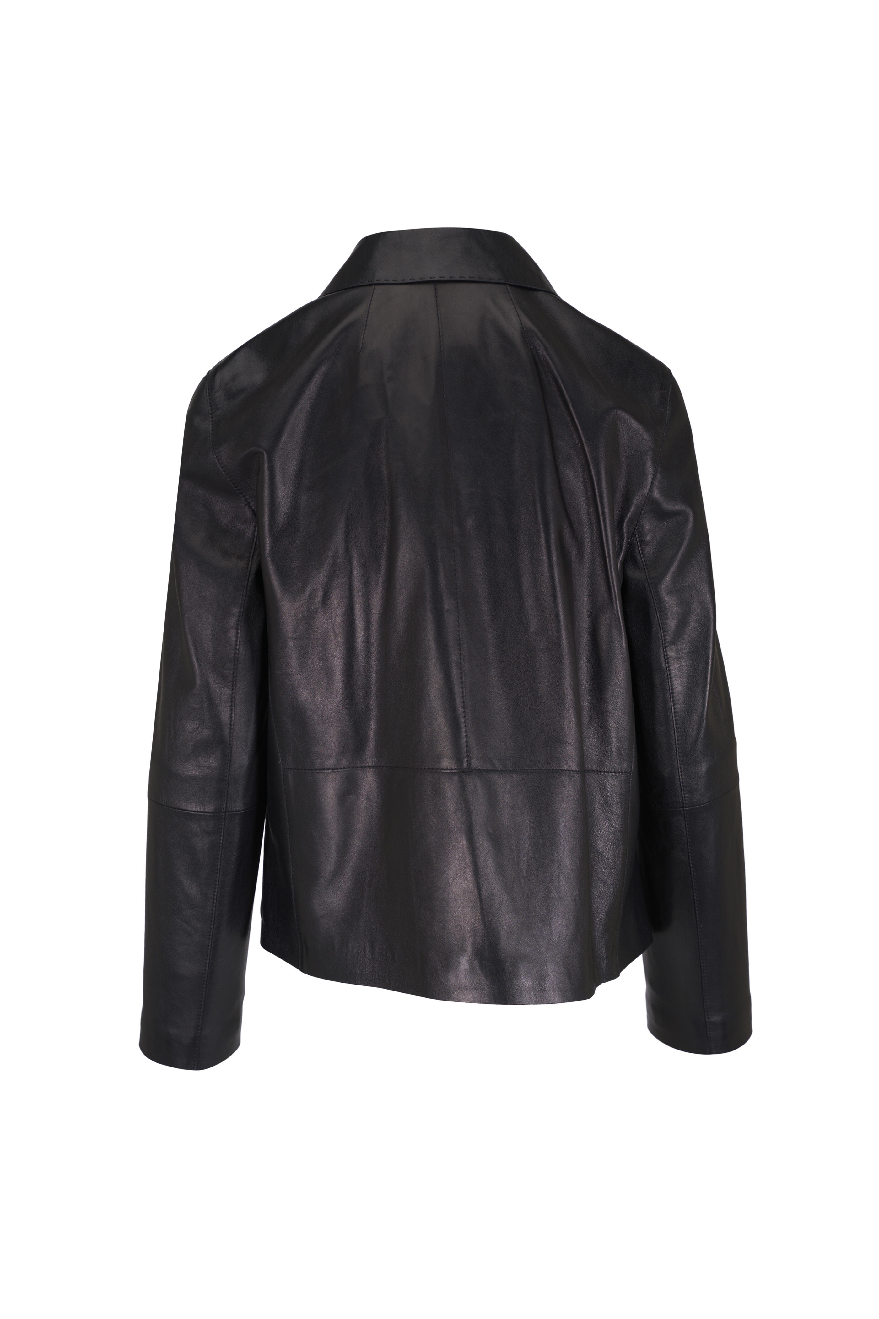 Lafayette 148 New York - Black Leather Patch Pocket Jacket