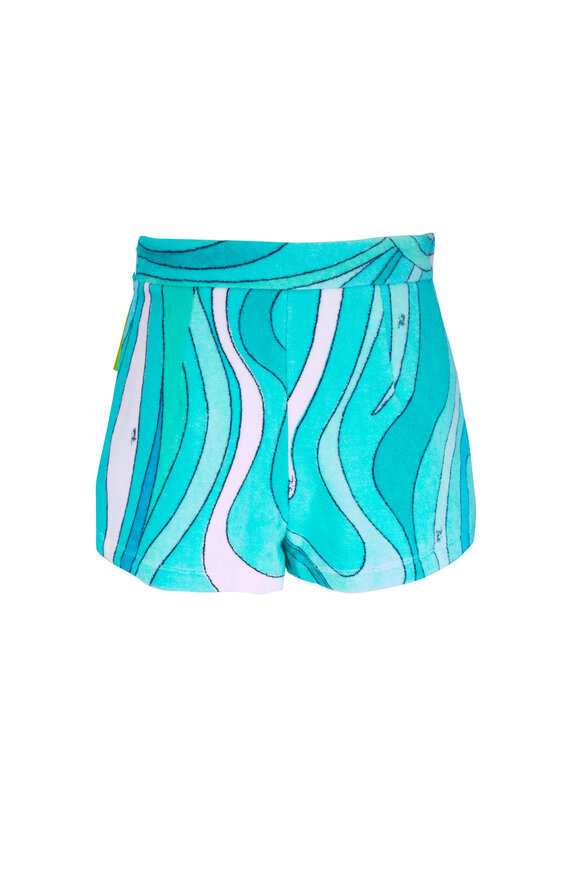 Pucci Light Blue Terry Shorts - view 3
