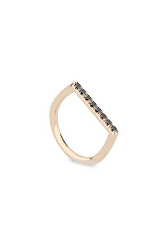 Dru Black Diamond Stacking Square Ring - view 1