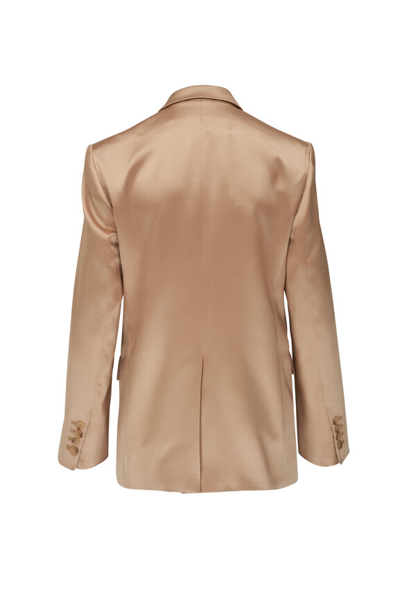 Nili Lotan - Boyfriend Khaki Silk Blazer 