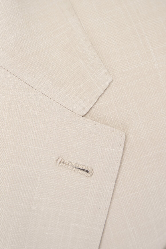 Zegna Light Beige Wool, Silk & Linen Crossover Sportcoat - view 4