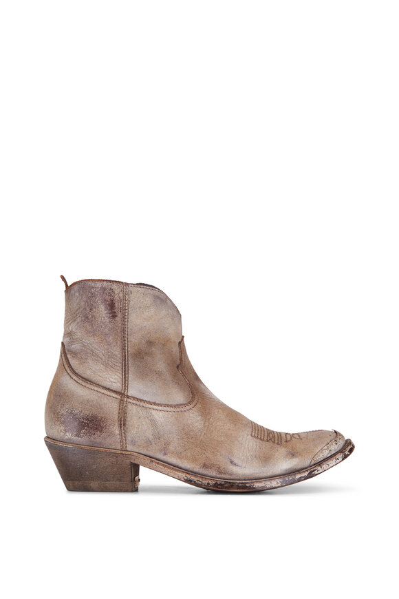 Golden Goose - Young Brown Rustic Leather Bootie, 25mm