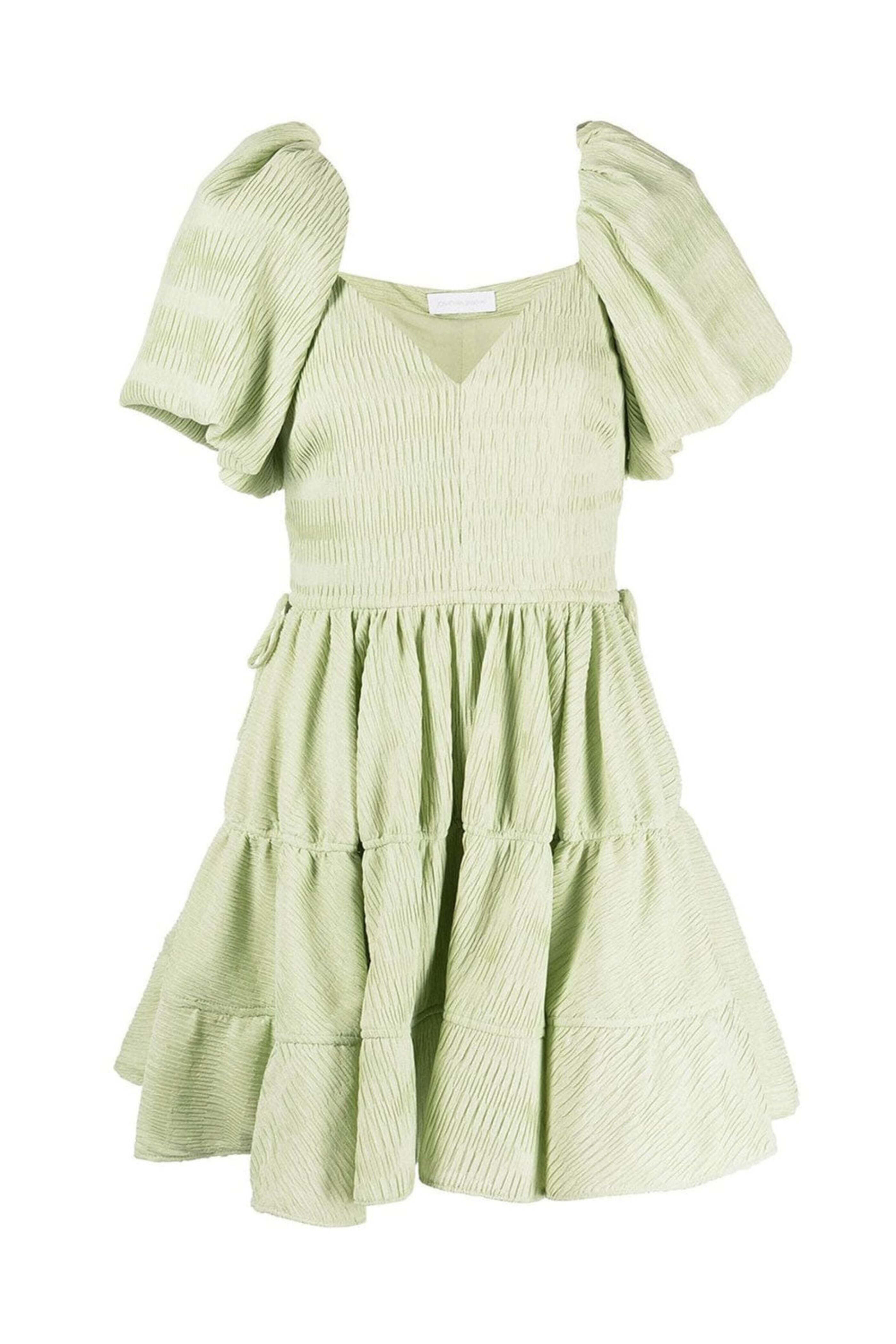 Simkhai - Pear Crinkle Plisse Puff Sleeve Cadence Mini Dress