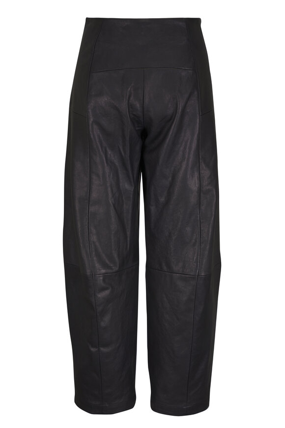 Zero + Maria Cornejo Margot Black Wide Leg Leather Crop Pant - view 3