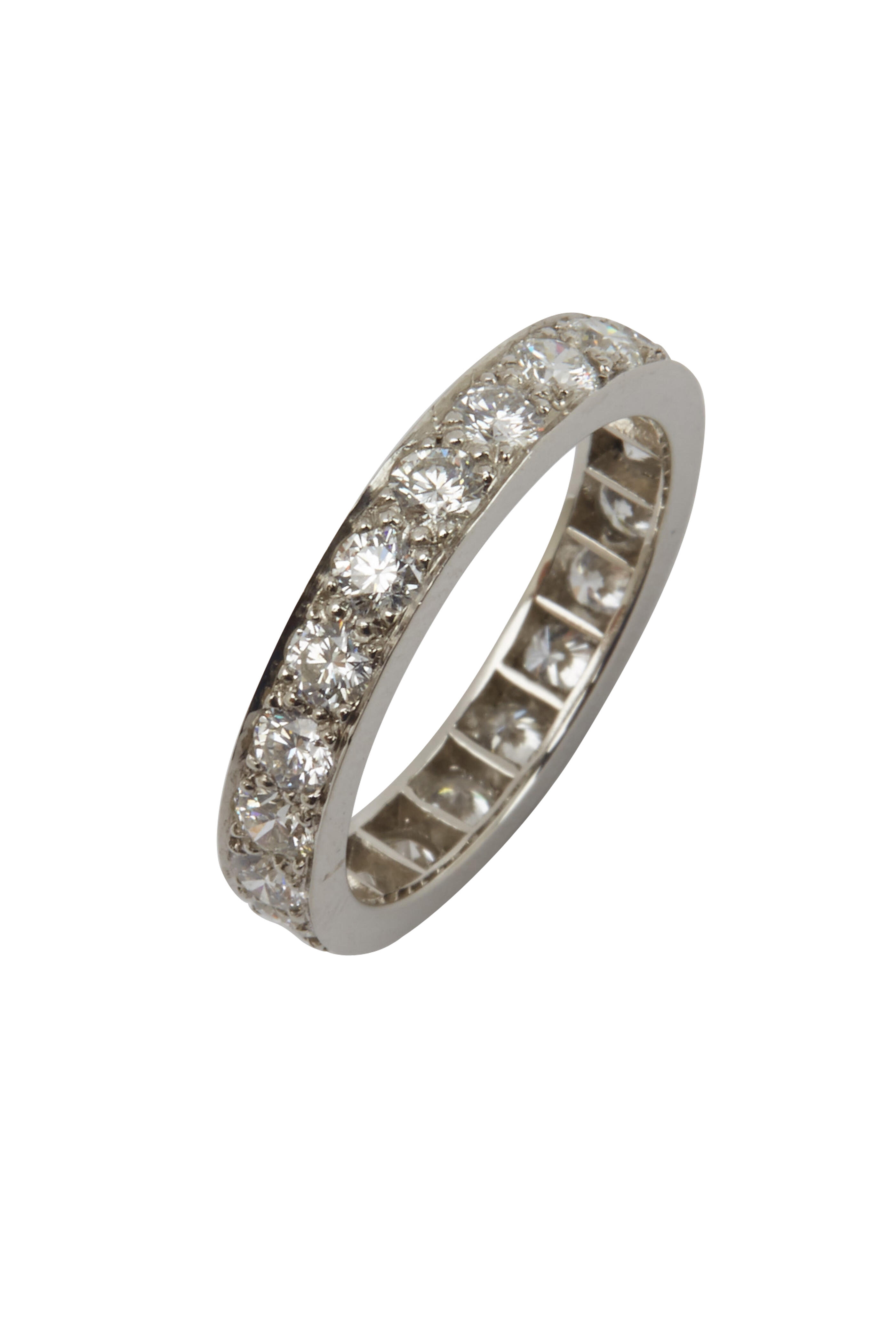 Oscar Heyman Platinum Two Row Round and Marquise Diamond Guard Ring