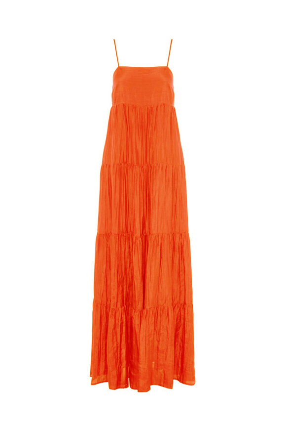 The Rose Ibiza Orange Formantera Tiered Slip Dress - view 1