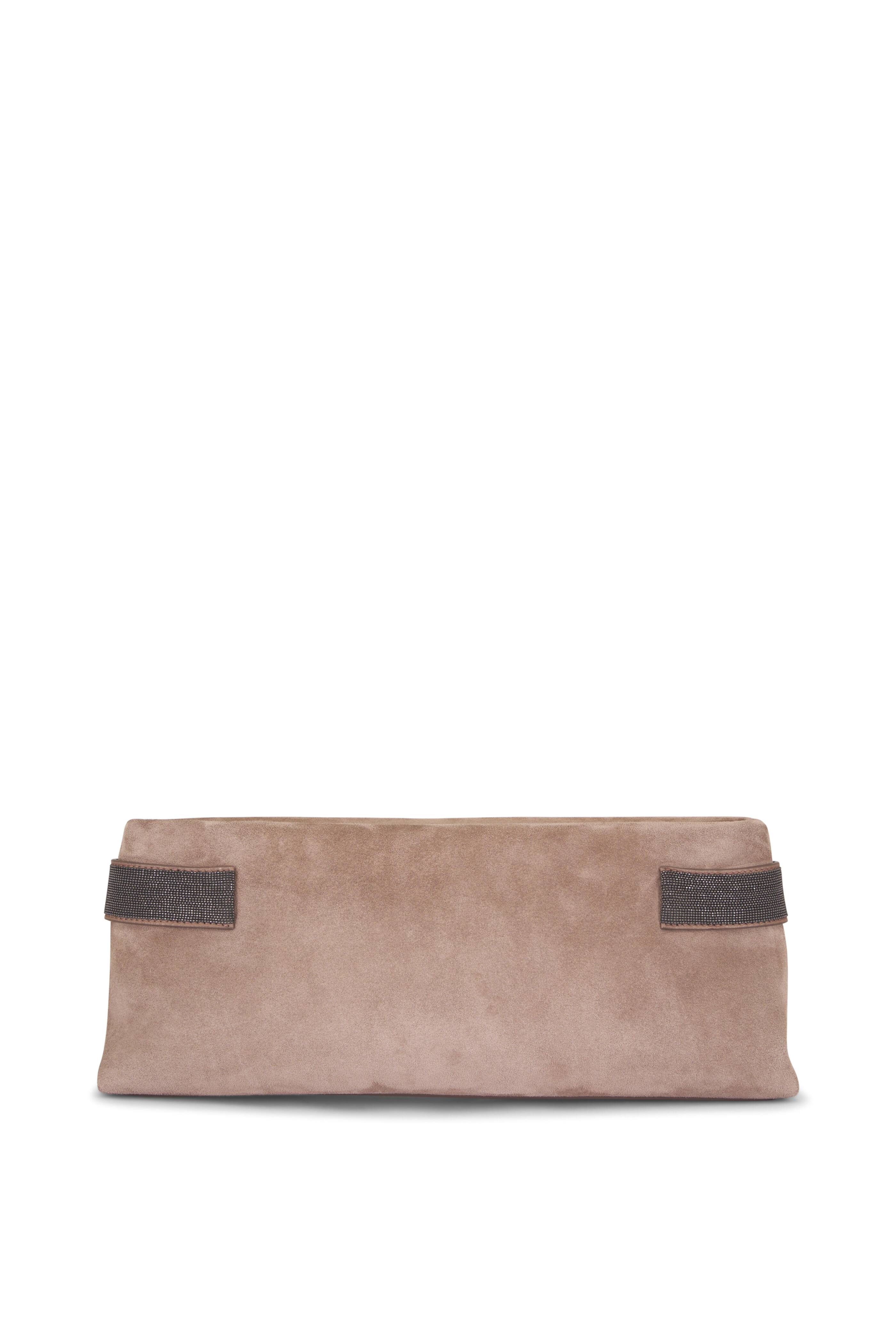 Brunello Cucinelli - Essence Taupe Suede Clutch - view 2