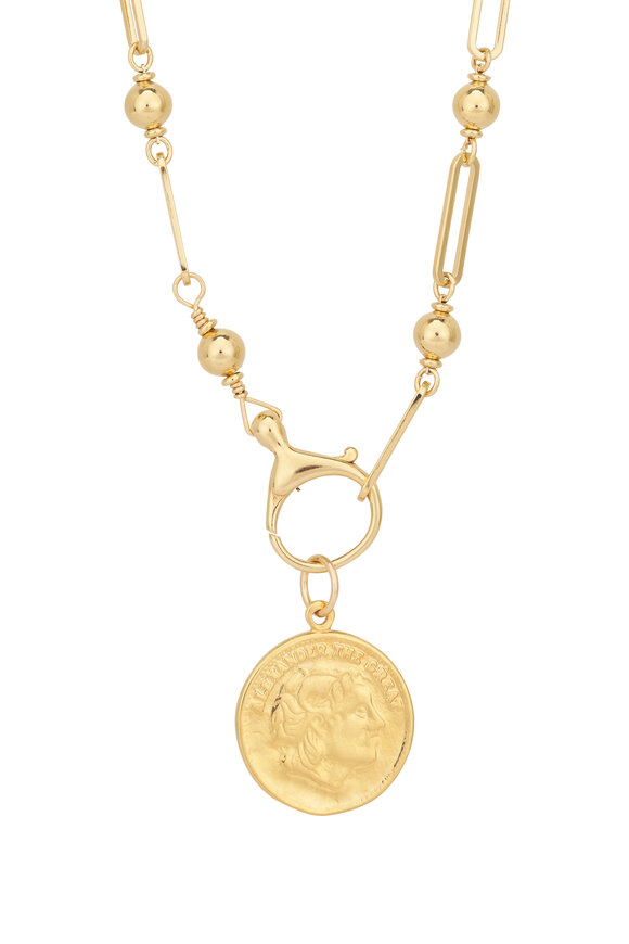 Cristina V. Gold Ball & Chain Pendant Necklace - view 2