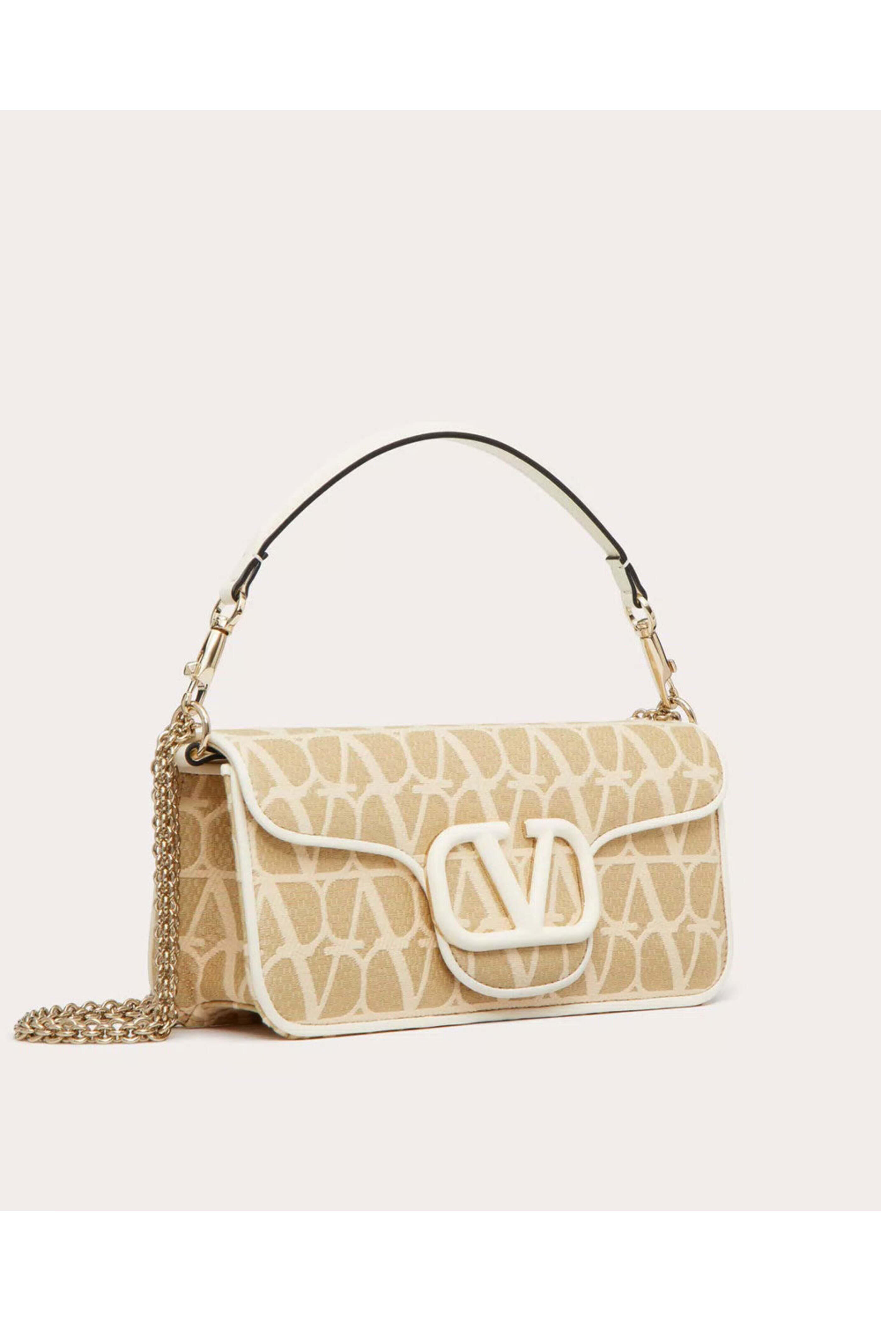 Valentino Garavani - Loco Toile Iconographe Raffia Shoulder Bag