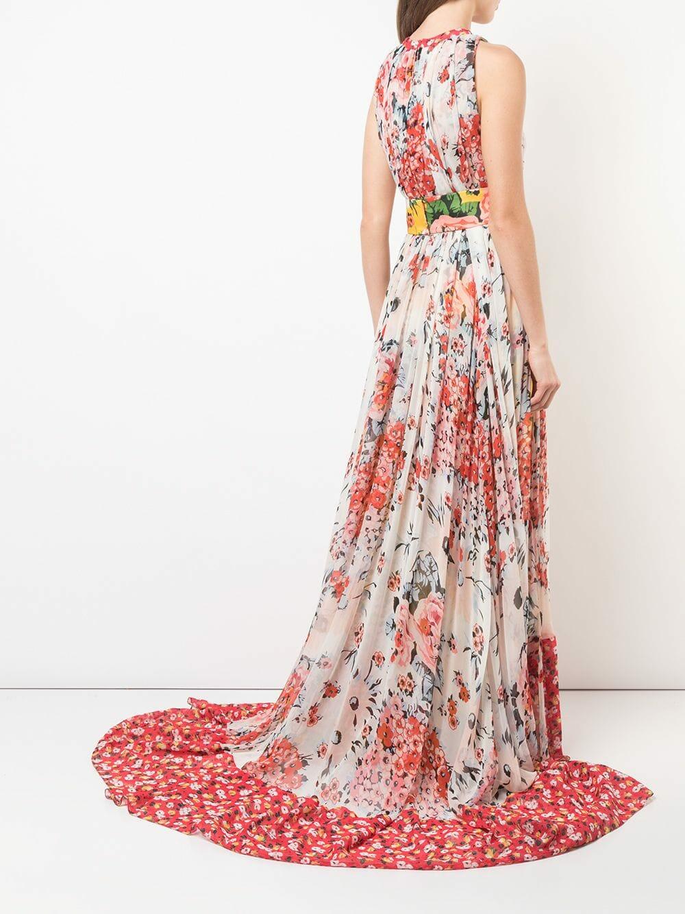 carolina herrera chiffon dress Carolina Herrera One-shoulder Ruffled Gathered Floral-print Silk-chiffon Gown - Women - Yellow Dresses